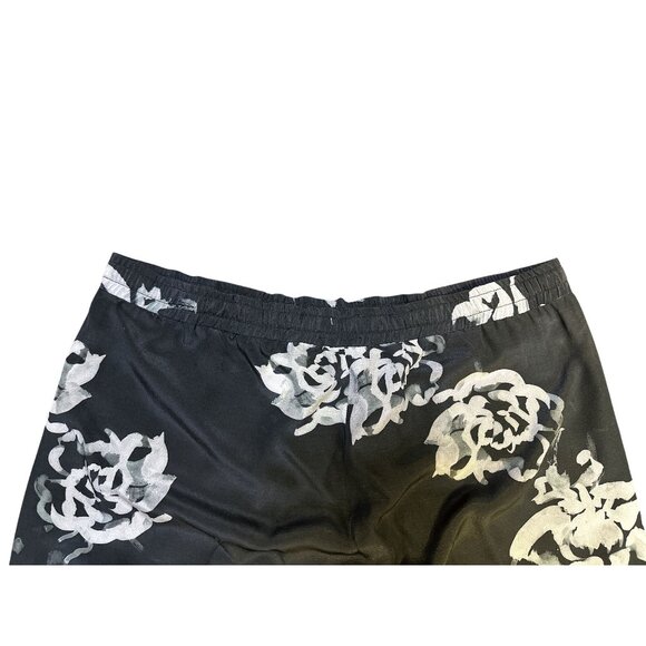 Biya by Johnny Was Silk Floral Print Black & Gray Pants Size XL - Picture 6 of 8